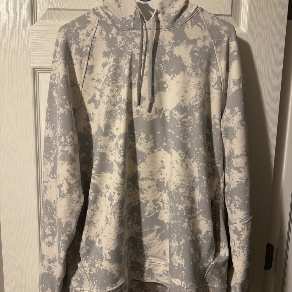 Lululemon Gray and White Tie-Dye Hoodie